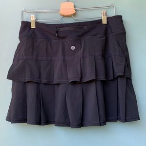 Lululemon Pace Setter Skirt Skort Black Size 8 Tall